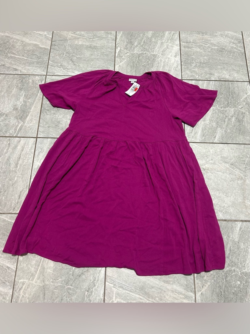Torrid Pink Flowy Mini Dress Size 0 Plus Short Sleeve Empire Waist